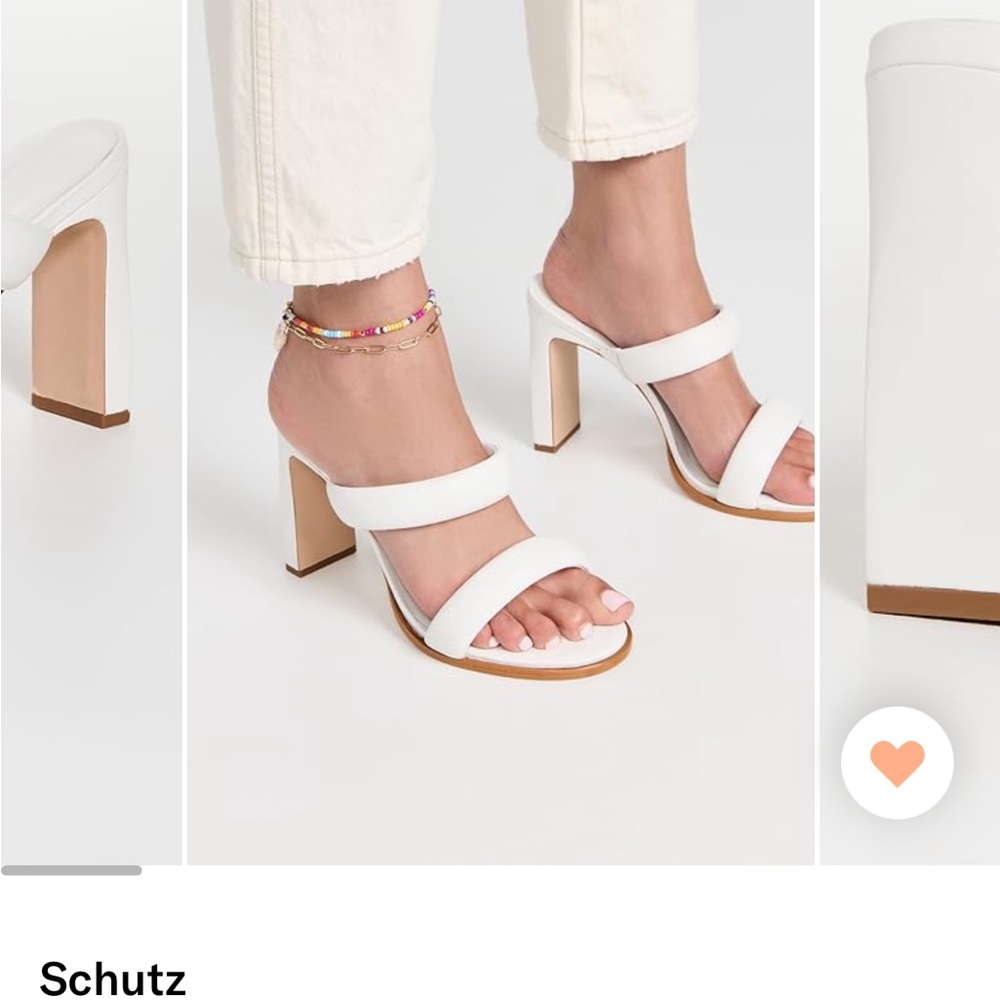 Schutz White Heels NEW Size 7